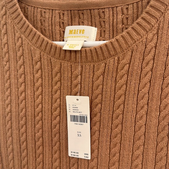 Anthropologie Maeve faux two piece sweater vest/sheer sleeve top - Picture 4 of 6